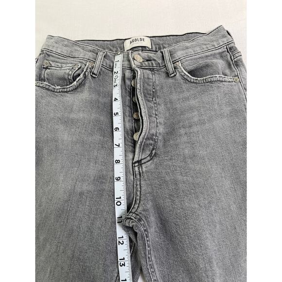 Agolde Nico Washed Gray Denim Jeans Size 26 - Picture 6 of 9